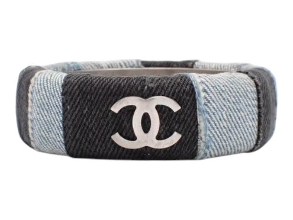 7141 - Chanel Chanel Coco Mark Bangle Patchwork Denim